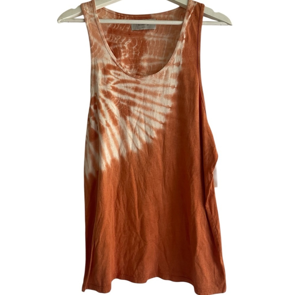 Barry’s Bootcamp Tie-Dye Tank Top Rust Orange Spiral Muscle Tee Gym Size M NEW